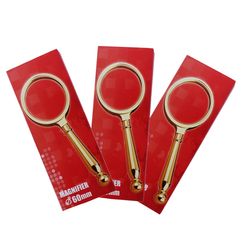 20 Pieces Handheld Magnifier Handle Magnifying Glass Copper Plating Reading Students Children Elderly Old Man the Aged Garden