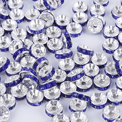 6mm Gold Silver Color Crystal Beads Rhinestone Rondelles Loose Spacer Beads for Jewelry Making DIY Bracelet