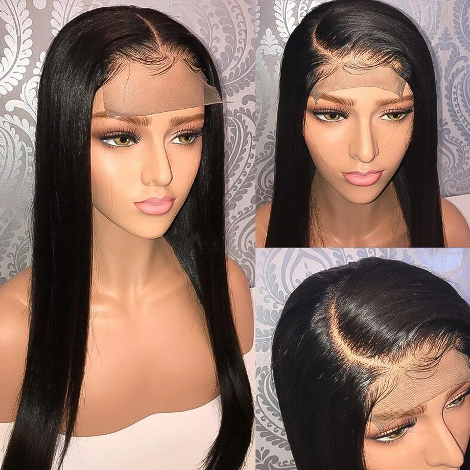ultimate boho black straight fine hair long lace front Brazilian Human Hair Wig#straight#fine#hair