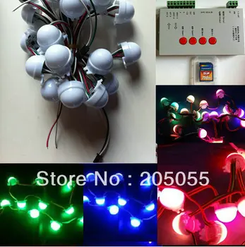 

120pcs WS2811 Diffused Full Color 3 LEDs 5050 SMD RGB Programmable pixel Led Module 12V milky cover+T-1000S SD card controller