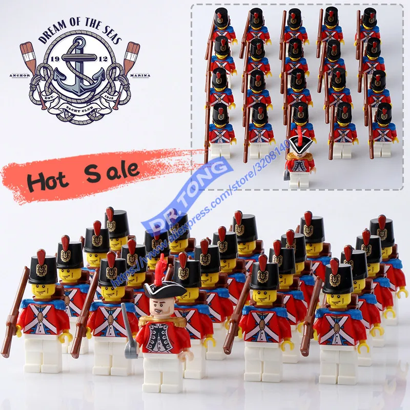 DR. TONG 21 шт./лот Пираты Карибы британского флота фигурки строительные блоки кирпичные игрушки - Цвет: PG996 20PCS PG995 1p