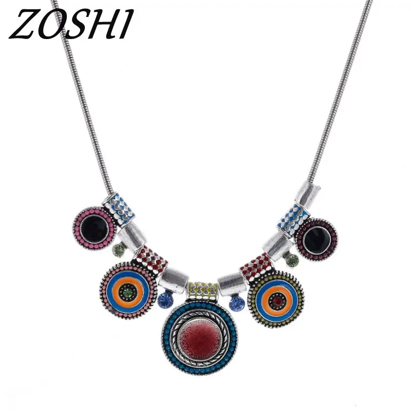 

2019 Trendy Silver Necklaces Pendants Link Chain Collar Long Enamel Statement Bling & Fashion Necklace Women DIY Jewelry