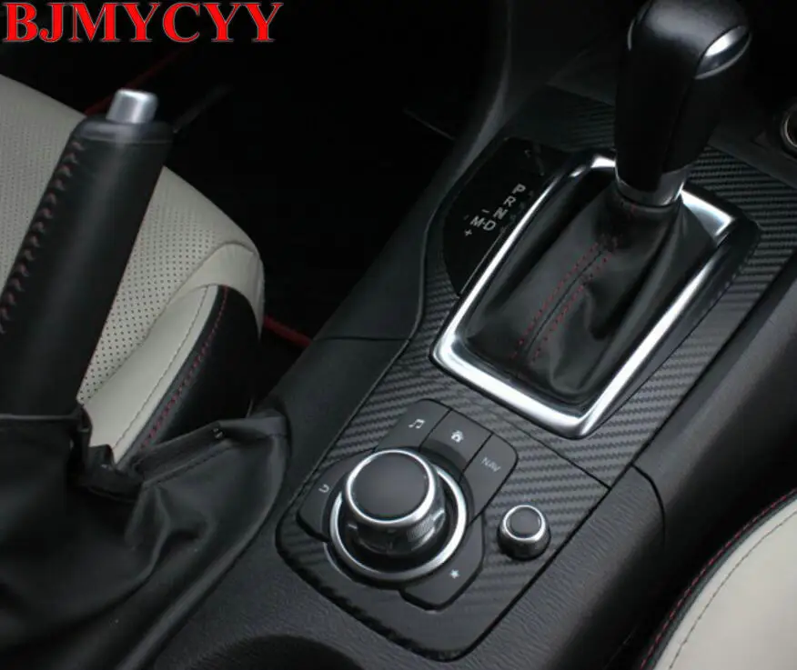BJMYCYY черный для Axela новый Mazda 3 (2015 2016) AT/MT наклейка на панели из углеродного волокна