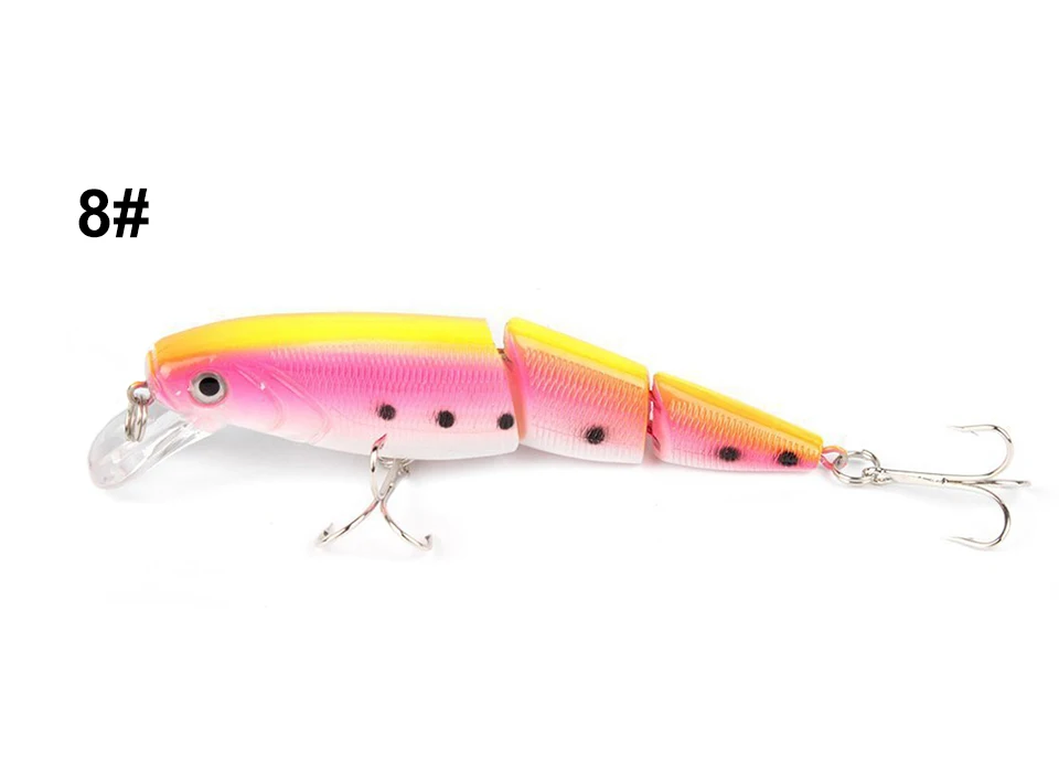 1PCS Jointed Fishing Lure 10.5CM 15G Floating Minnow Plastic Artificial Fishing Wobblers Tools 3 Sections Lure - Цвет: 8