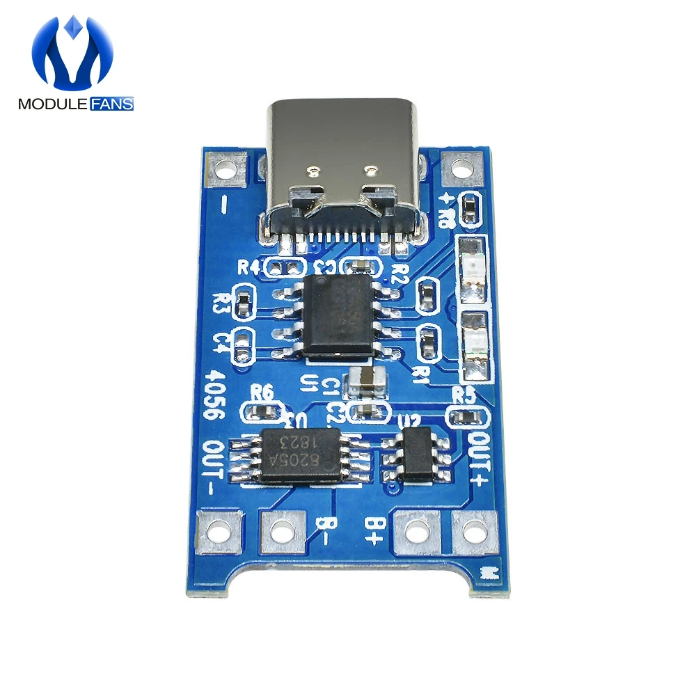 5PCS TP4056 Type-c USB 5V 1A 18650 Lithium Battery Charger Li-ion Module Charge Board With Protection Dual Functions