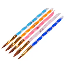 5pcs/set Nail Art Acrylic Pen liquid powder tool carving brush pen Crystal Rod Phototherapy Pen HJL2017