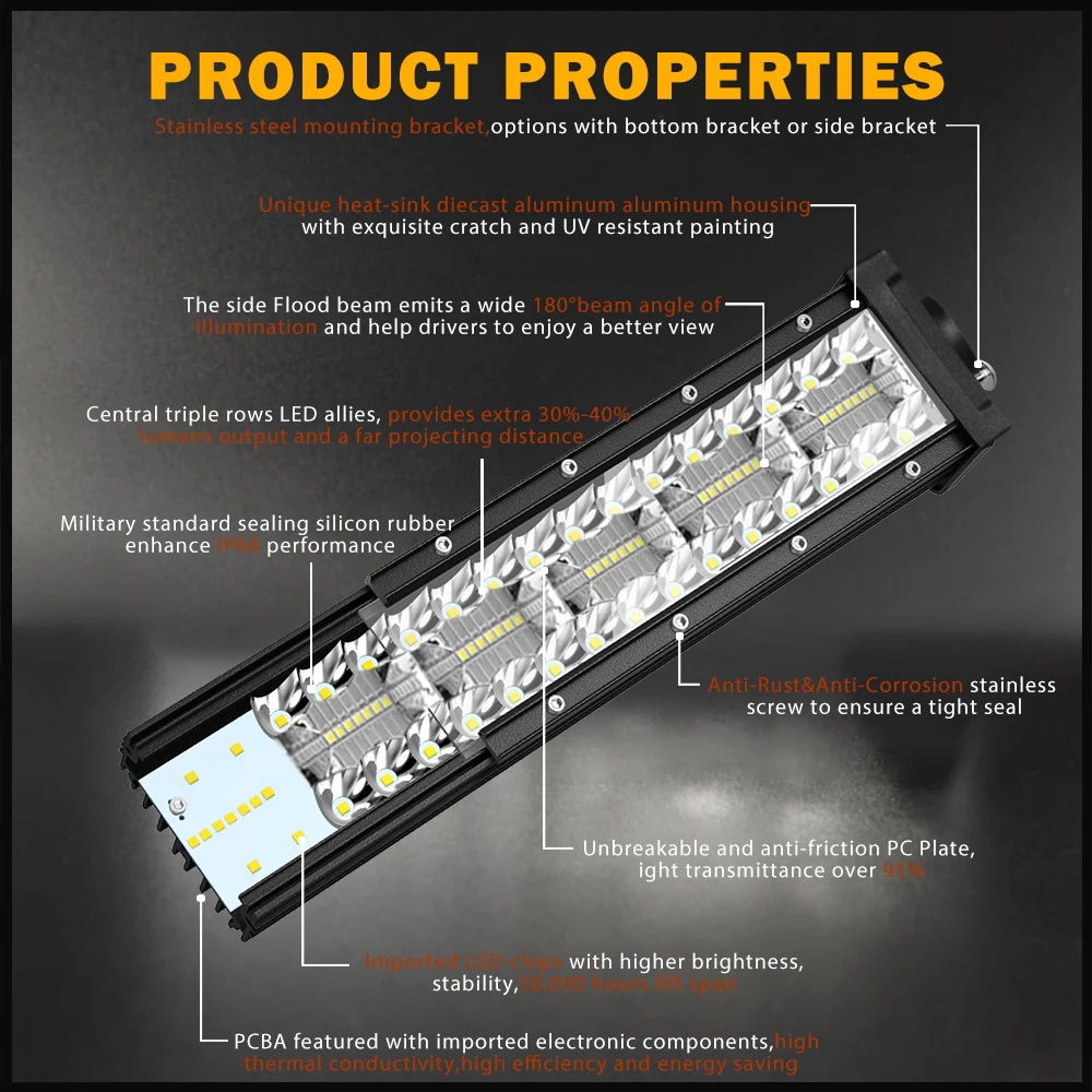 CO светильник супер яркий 3-рядная 390W светодиодный светильник бар автомобиль 22 дюймов для 4WD отражатели ATV для прицепа грузовики светодиодный работы дальнего света светильник внедорожный светодиодный бар 12V