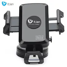 Fashionable ITian C1 Universal Qi Wireless Charger Transmitter With Car Charge Adapter Sucker Mounted Mobilephone Stand Holder