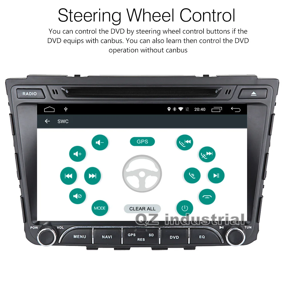Clearance QZ industrial HD 8" Android 8.1for Hyundai Creta IX25 2014-2017 Car DVD player with 3G 4G WIFI GPS Radio BT Navigation RDS Map 8