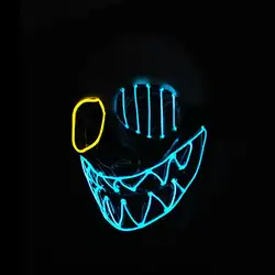 EL провода маска мигает Косплэй светодиодный маска скелет головы в форме маски для светящиеся Танцы карнавал Вечерние Маски Хэллоуин