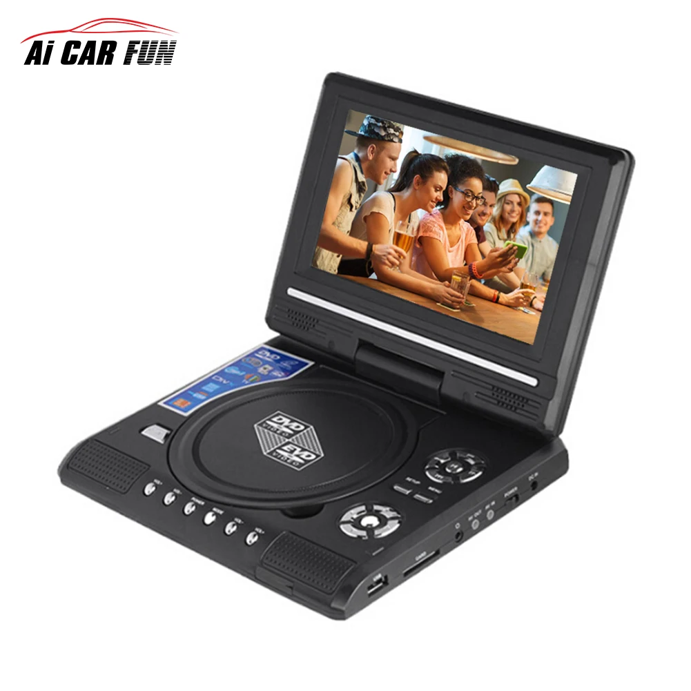 

Car Auto DVD Player for Kids and Car Swivel Screen RD-750 7" Support SD card USB CD DVD with AV Input/Output and Earphone Port