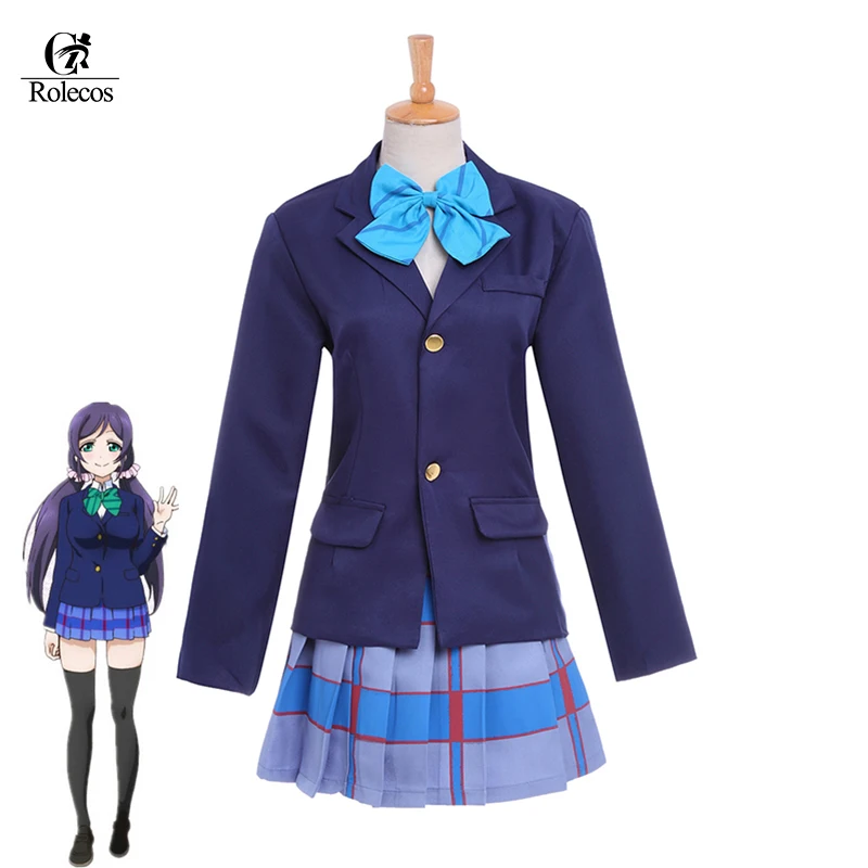 

Rolecos Japanese Anime Love Live Tojo Nozomi Love Live School Uniform Cosplay Costume(Top+Skirt+Blouse+Tie)