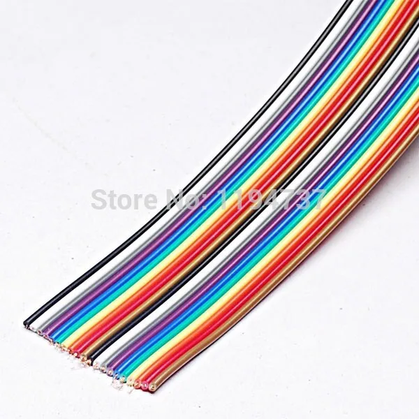 Ribbon Cable 20Pin Flat Color Rainbow Ribbon Cable wire Rainbow Cable 20P ribbon cable 1.27MM pitch 5meters/lot IN STOCK