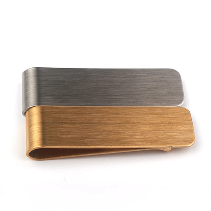 Metal Money Clip Stainless steel Money Clips Cash Card Tickets Holders Brass Wallet Pen Clip Pocket Metal Money Holder