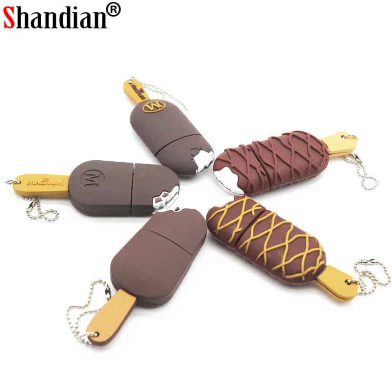 

SHANDIAN 5 style ice cream pen drive 4GB 8GB 16GB 32GB 64GB Popsicle usb flash drive delicious memory Stick cartoon USB 2.0