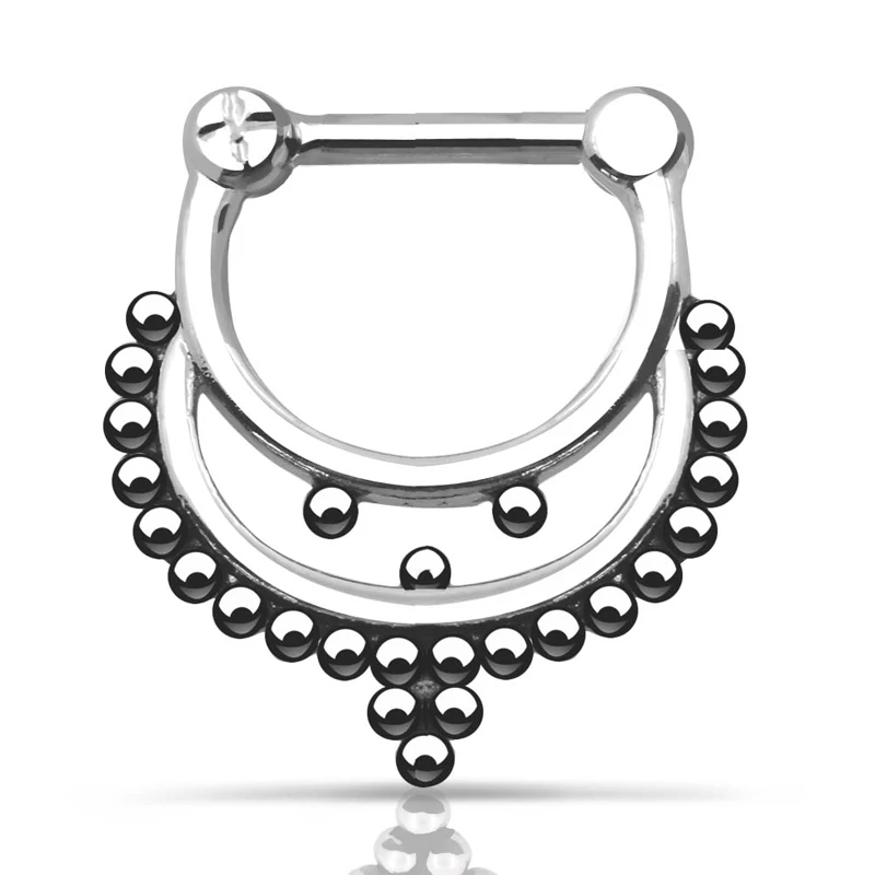 1 piece Beaded Collar Septum clicker Nose Ring Noses Rings Hoop Bull