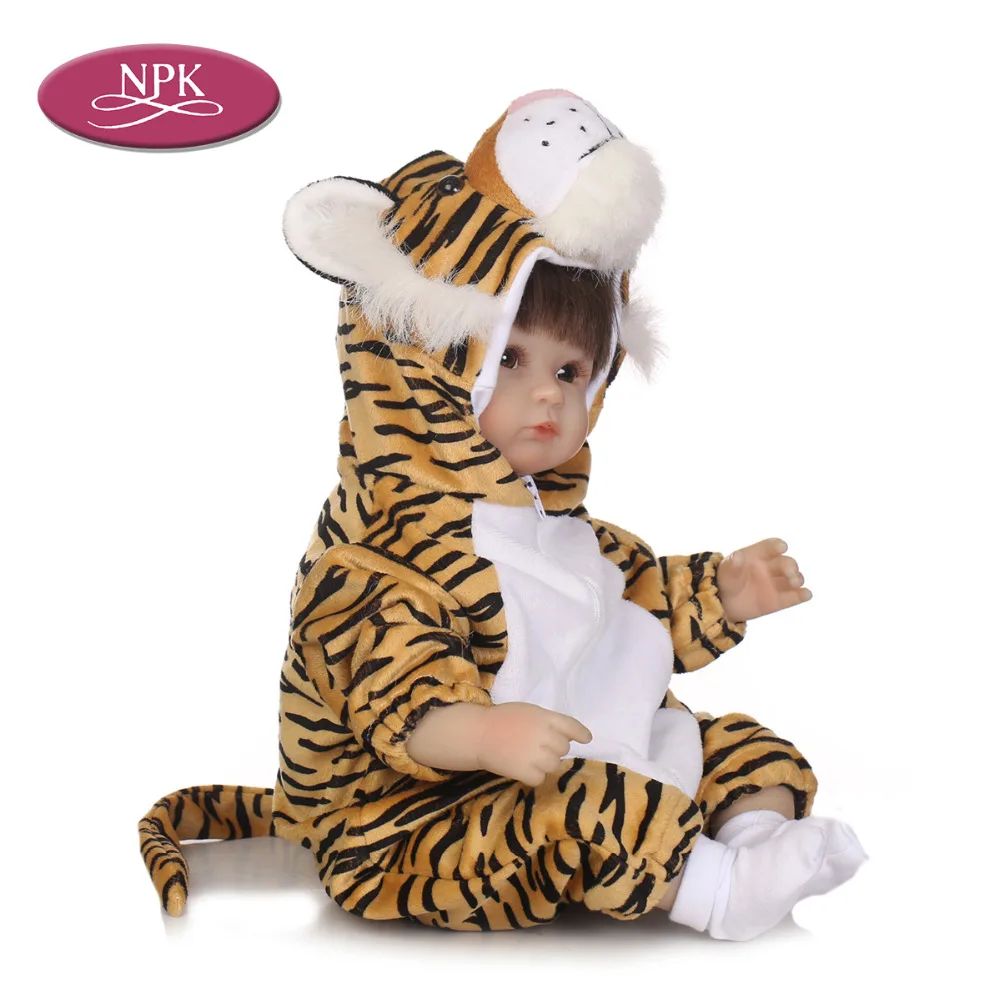 NPK 40CM Silicone Reborn Baby Doll Lifelike Cosplay Tiger Princess Girls Newborn Babies Doll Kids Playmate Gifts 2018 Newest (5)