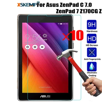 

XSKEMP 10Pcs/Lot For ASUS ZenPad C 7.0 Z170C Z170CG Z171CG Clear Tablet Screen Protector 9H Tempered Glass Protective Skin Film