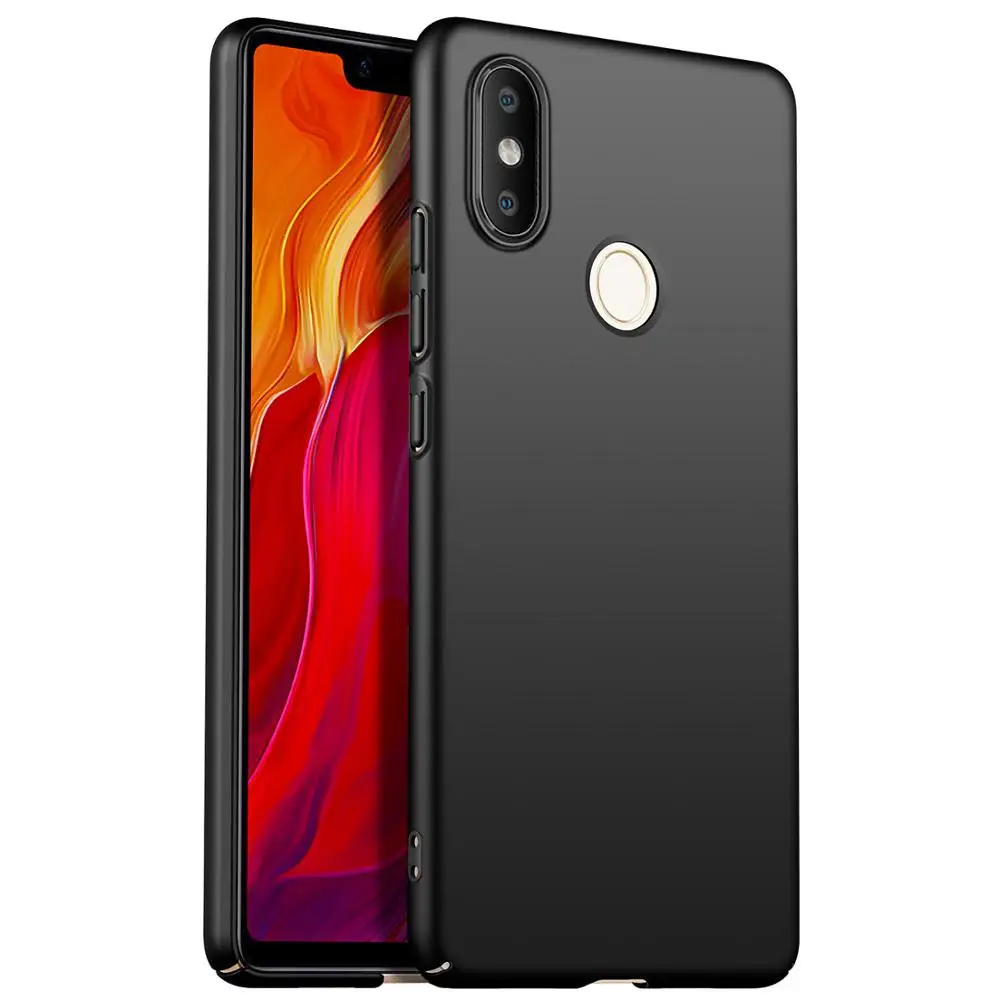 Чехол для Xiaomi mi 8se 6 5S 4 4c Note 2 5C Чехол mi 5S plus тонкий ПК гладкая кожа матовый чехол для телефона для Xio mi x mi X2S задняя крышка - Цвет: Черный