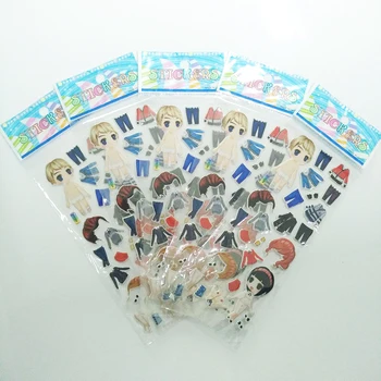

Cartoon Dress Up Girl 3D Stickers Toy DIY Scrapbook Stationery Diary Stickers Kids Children Gifts 5 Sheets