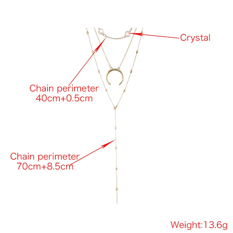 sexy Crystal starry elements long Y-shaped pendant multilayer clavicle necklace
