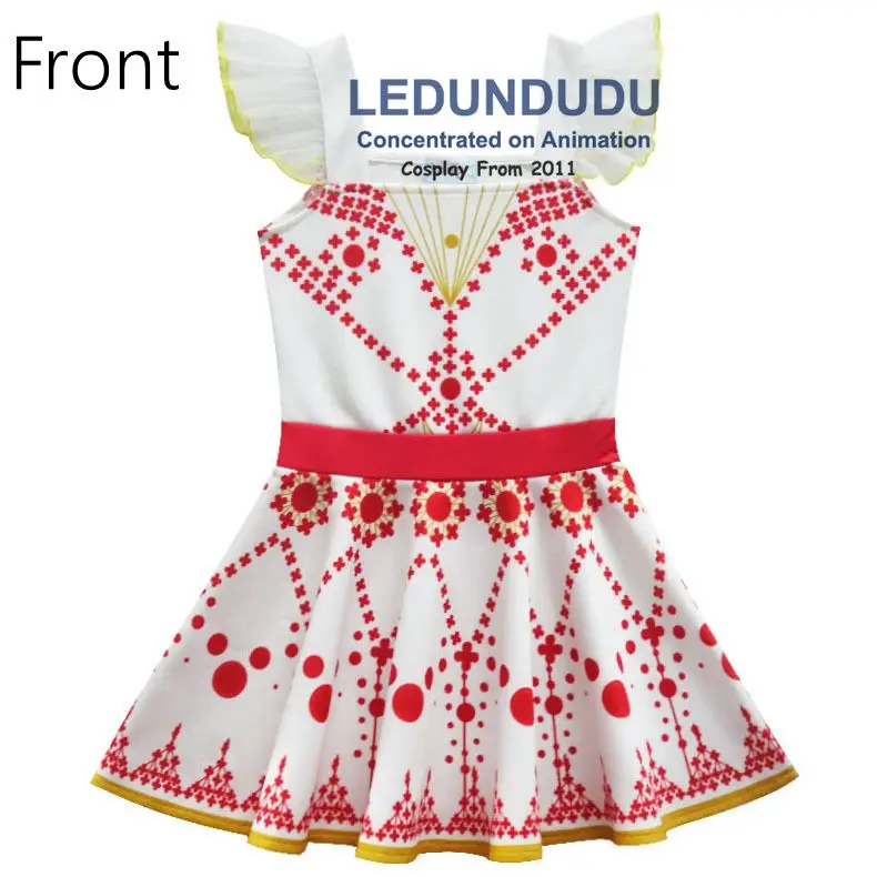 Children's White Print Dress Movie Ballerina Cosplay Costume Kid Baby Girl Sleeveless Dress 2 (3)