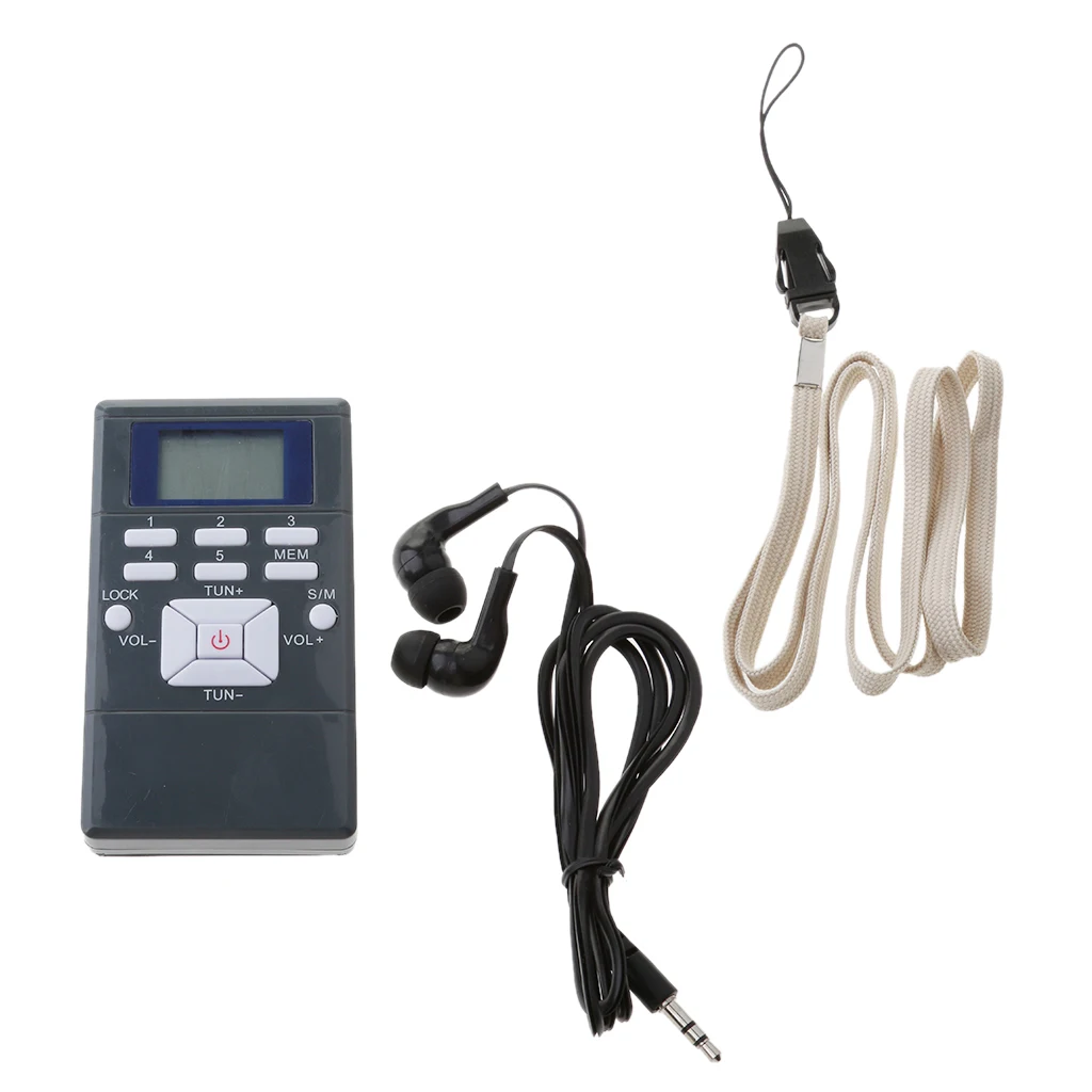FM Pocket Radio,Portable Digital Radio with 3.5mm Jack Earphone LCD Display FM frequency range 60-108MHz High sensitivity