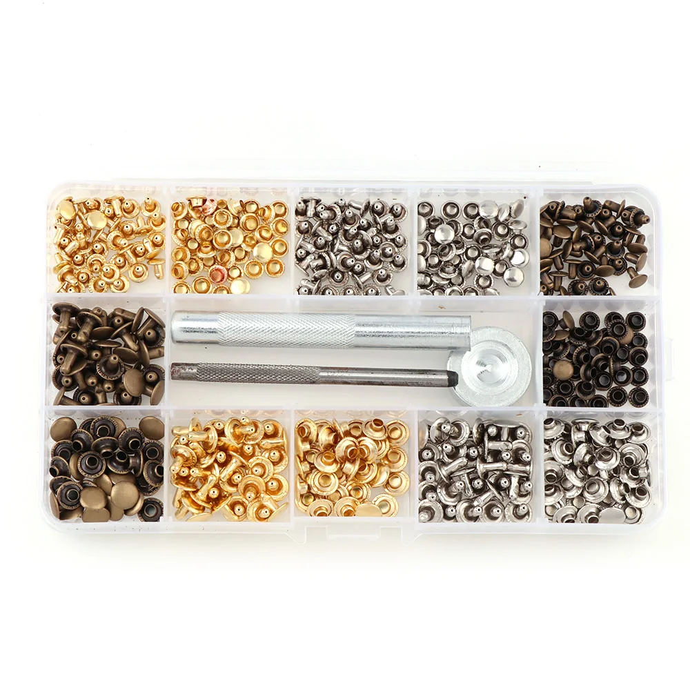 

240 Sets Rivet Button Setting Tool Button Popper Fastener Press Stud Snap With Setting Tool For Clothes Jacket Snap Fastener