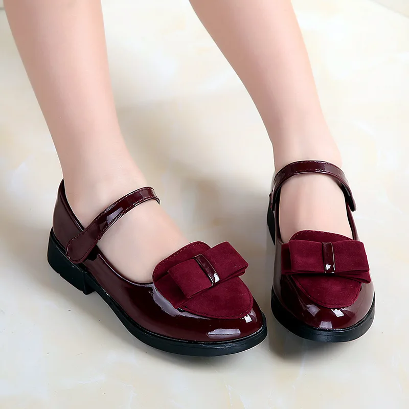 

School Shoes For Girls 2018 Children Girl Fashion Princess Soild PU Bowknot Dance Toddler Quality Shoes Party Shoes Dropshipping