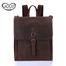 GOOG.YU High-grade leather shoulder bags Men’s first layer of mad cowboy travel leather backpacks retro leisure laptop backpack