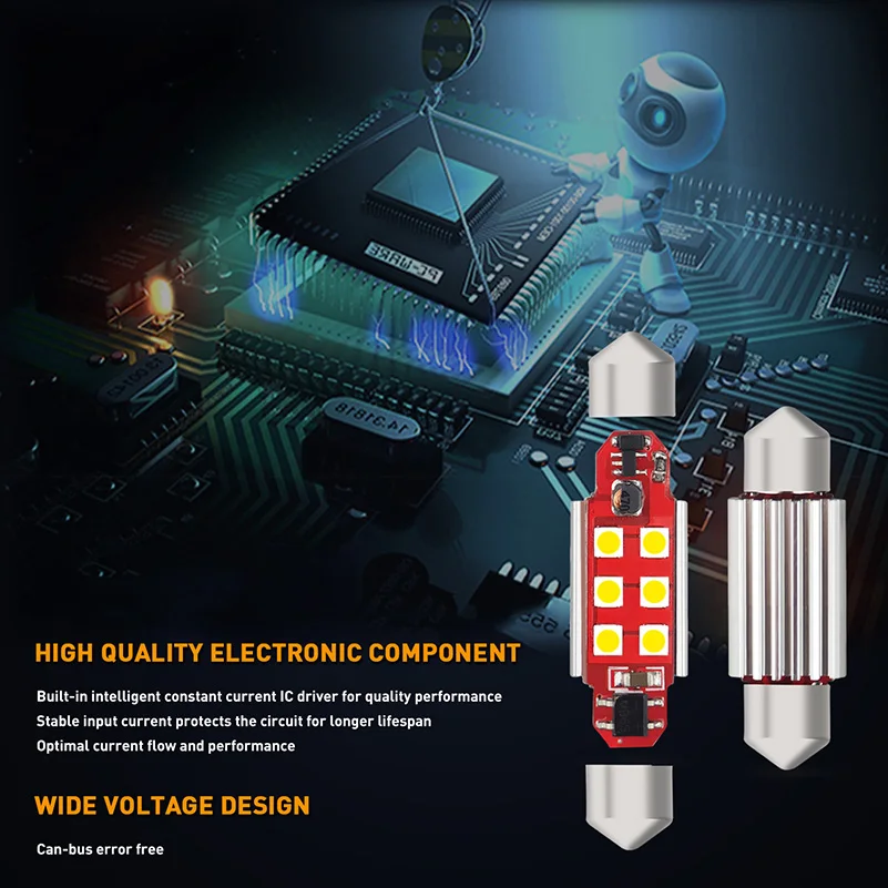 2x C5W светодиодный CANBUS лампа гирлянда 31 мм 36 мм 41 C10W автомобиля Подсветка салона ошибок Купол номерного знака светильник стайлинга автомобилей светильник 12V
