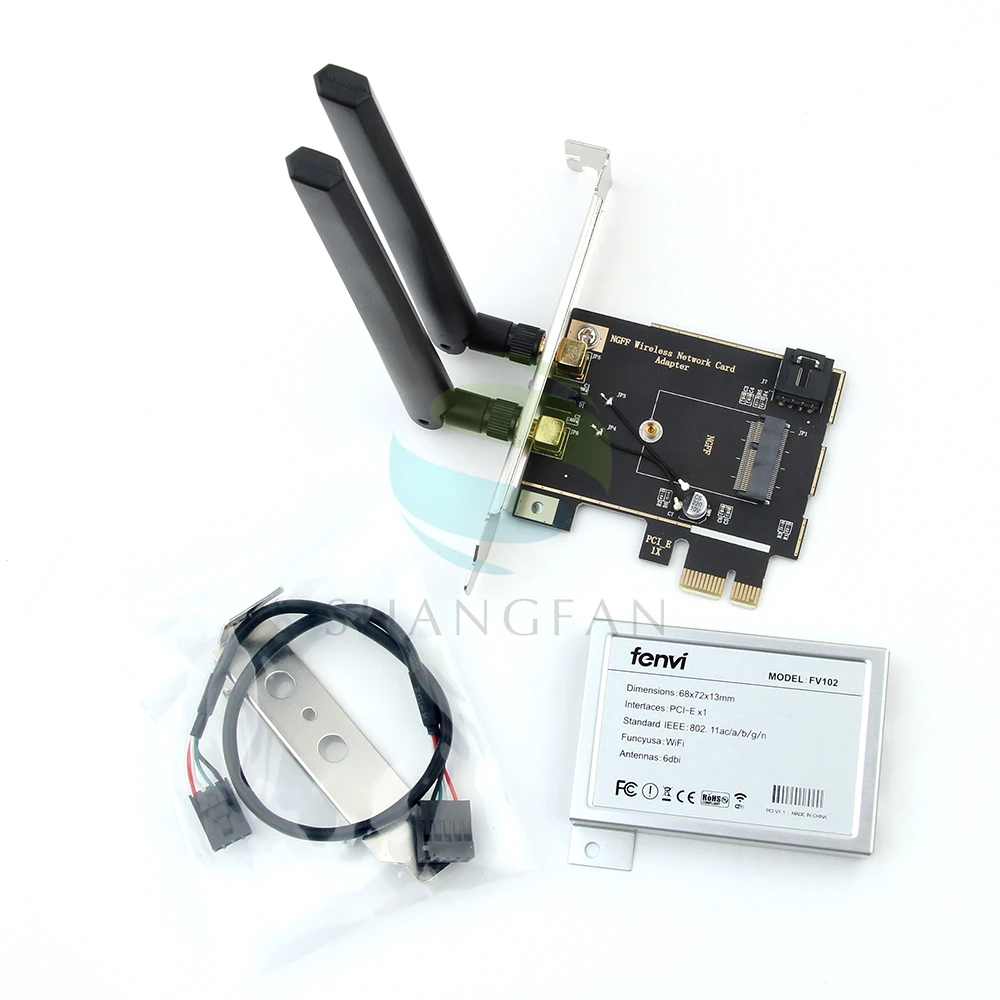 PCI-e PCI Express 1X Настольный конвертер с 2 антеннами 6 дБи для Intel 8260NGW 7260NGW 9260 NGFF M.2 Wi-Fi