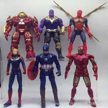 6pc/set Marvel Avengers Super Hero Action Figure Surprise Captain Captain American Spiderman Thor Iron Man Collectible Toys Gift