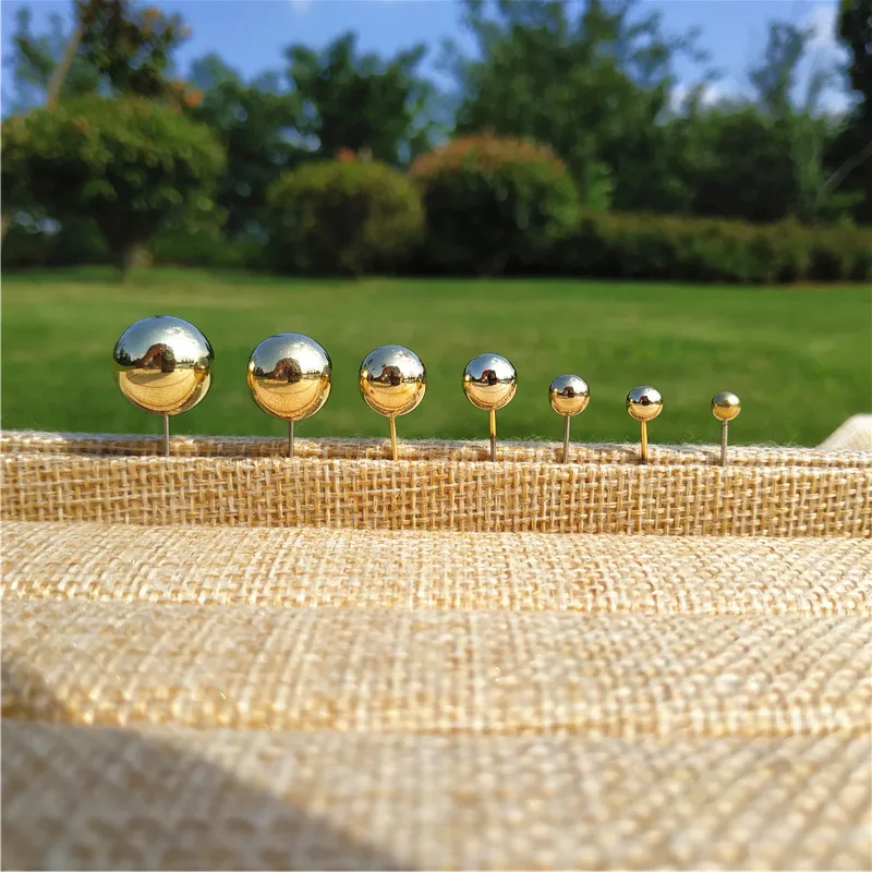 

100 Pieces/lot Gold Metal Color Stud Earring Jewelry Accessories 4 5 6 8 10 12 14mm DIY Wholesale Findings & Components