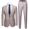 Business Formal Men Suits Solid One-button Blazer Pants Marriage Tuxedo male 2 Piece suit Men Terno wedding Suit slim fit 2022 ► Photo 2/6