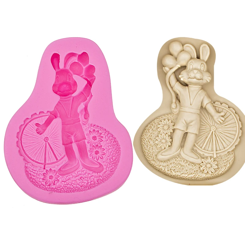 

Easter Bunny balloon Flowers Silicone soap Mould DIY Fondant Kitchen Cake decoration Mold for Chocolate Baking Tools F0541