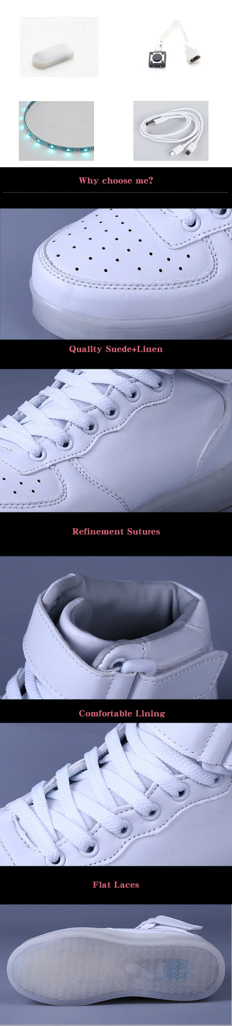 Size 25-42 USB Luminous Sneakers for Children Adult Led Shoes with Light Up Sole Kids Boys Girls Glowing Sneakers LED Slippers