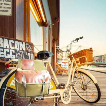 

Mountain Road Bicycle Bike Trunk Bags Waterproof Canvas Cycling Double Side Rear Rack Pouch Wear-resistant Tail Seat Pack