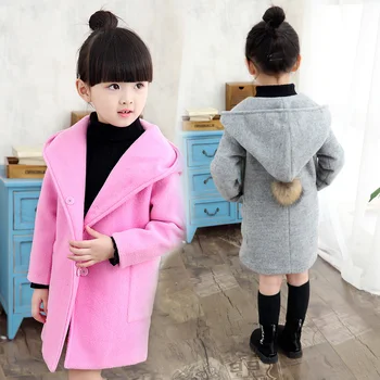 

Family fashion child 2016 autumn and winter with a hood woolen outerwear child coat girls outwear