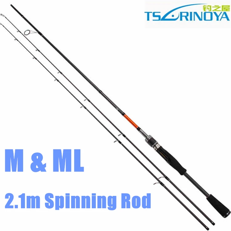 

Free Shipping Trulinoya Joy Together 2.1m M / ML Two Tips Spinning Rods 2 Section Carbon Fishing Rod