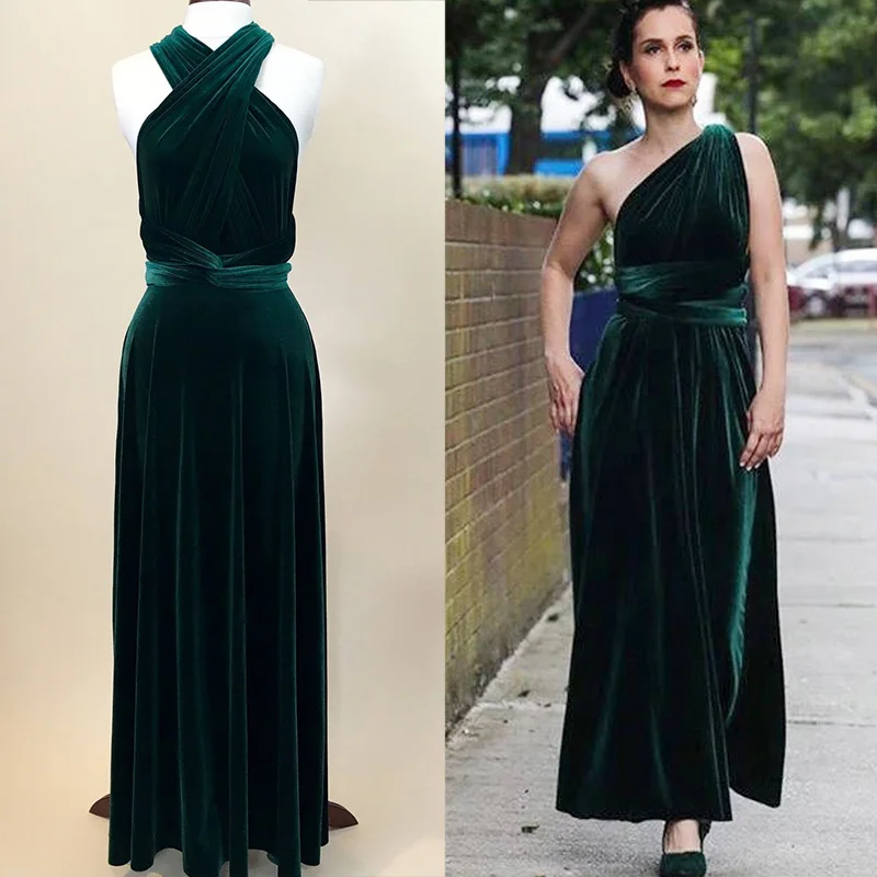 dark green infinity dress