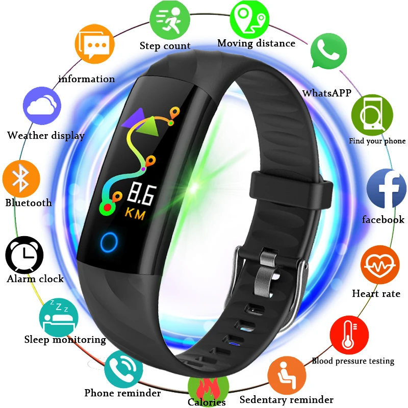 

S5 Fitness Tracker Heart Rate Monitor Activity Pedometer Running Tracker Smart Wristband Multi Sport Watch IP68 Waterproof