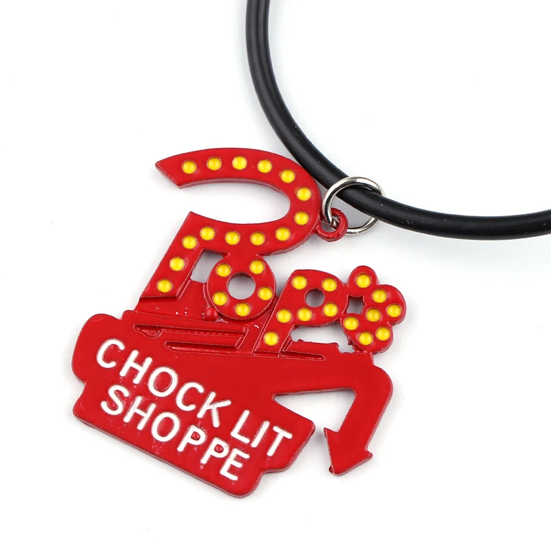 

hot Riverdale TV Series Pop's Chock'lit Shoppe Design red Lovely pendant necklace Enamel long chain for Men Women charm Jewelry