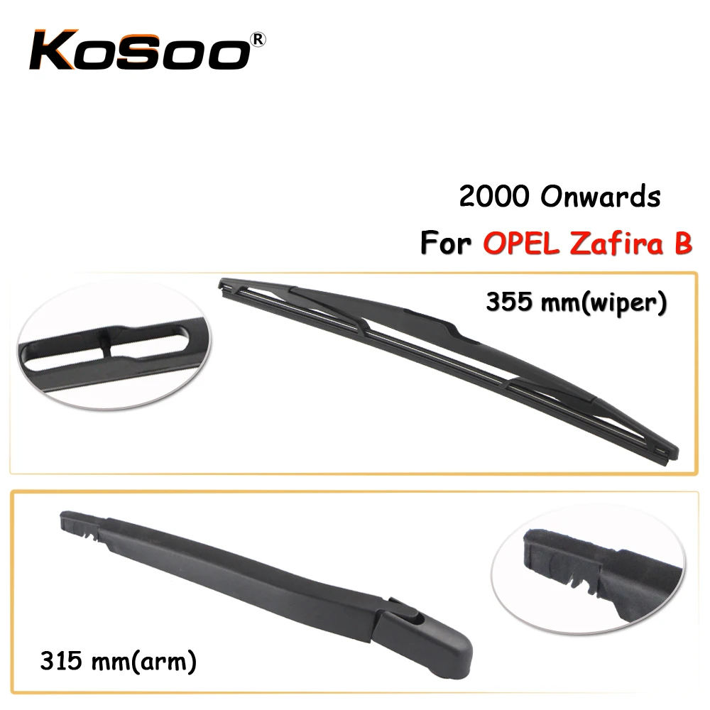 KOSOO Auto Rear Car Wiper Blade For OPEL Zafira B,355mm 2000 Onwards