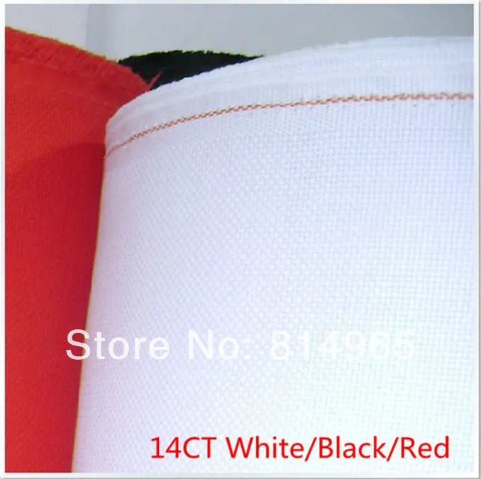 Хорошее качество канва белый/черный/красный 14CT(14 Граф) Размер: 150X50 см Ткань из перекрестной стежки