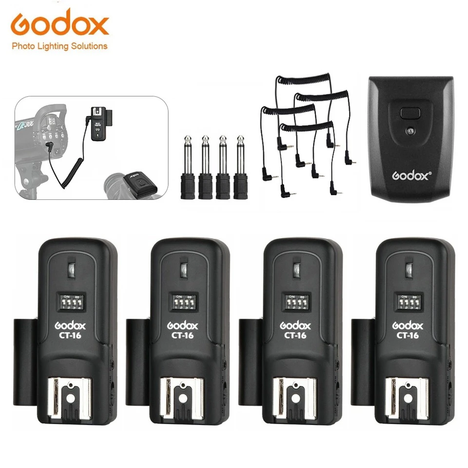

Godox CT-16 16 Channels Wireless Radio Studio Flash Trigger Transmitter + Receiver Set for Canon Nikon Pentax Olympus