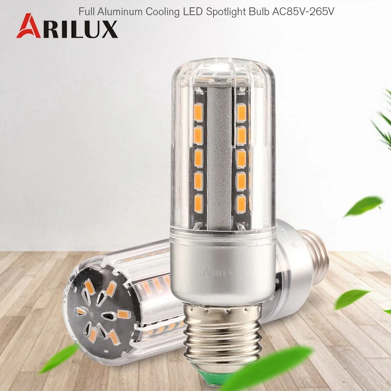 ARILUX светодиодный светильник E27 E14 5 Вт 7 Вт 9 Вт 12 Вт 15 Вт 20 Вт 25 Вт 5736 SMD алюминиевый без мерцания кукурузный светодиодный светильник AC 85-265 в