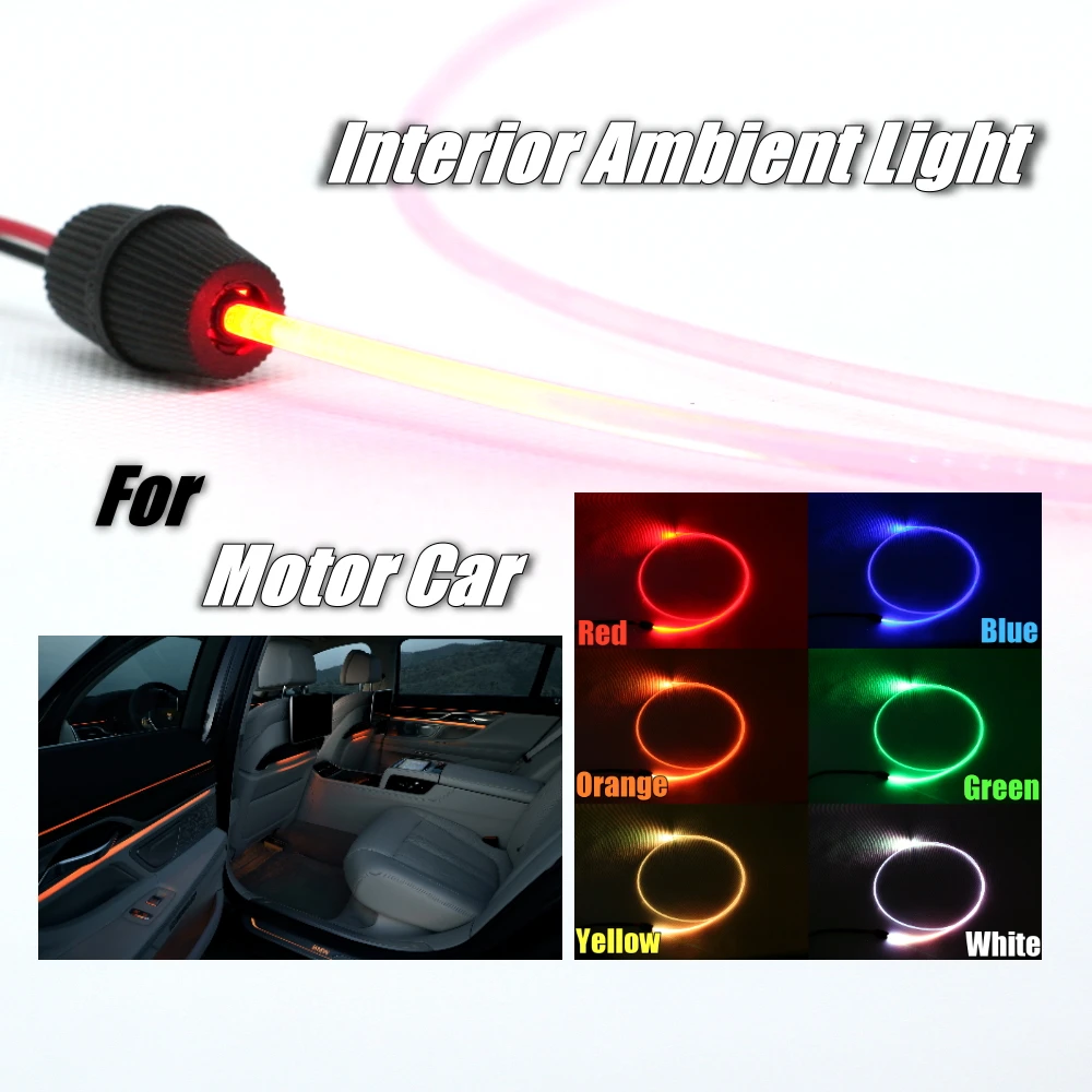 Car Interior Ambient Light 1 Meter long Universal Fit Decoration Strip For Car Door Roof Dashboard Optical Fiber Light