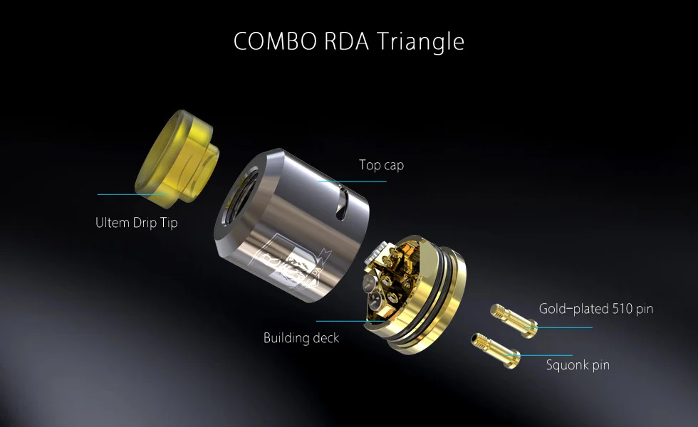 Electronic Cigarette IJOY COMBO RDA Triangle Size Airflow Triangle Building Deck Fits For IJOY Capo Squonker Box MOD Vape 039