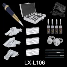 Набор татуировок для перманентного макияжа бровей губ подводка для глаз Вышивка Полный профессиональный комплект тату-машинки иглы наконечники Чернила чашки